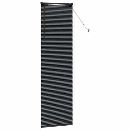Fensterjalousie mit Vorhängen Schwarz Aluminium