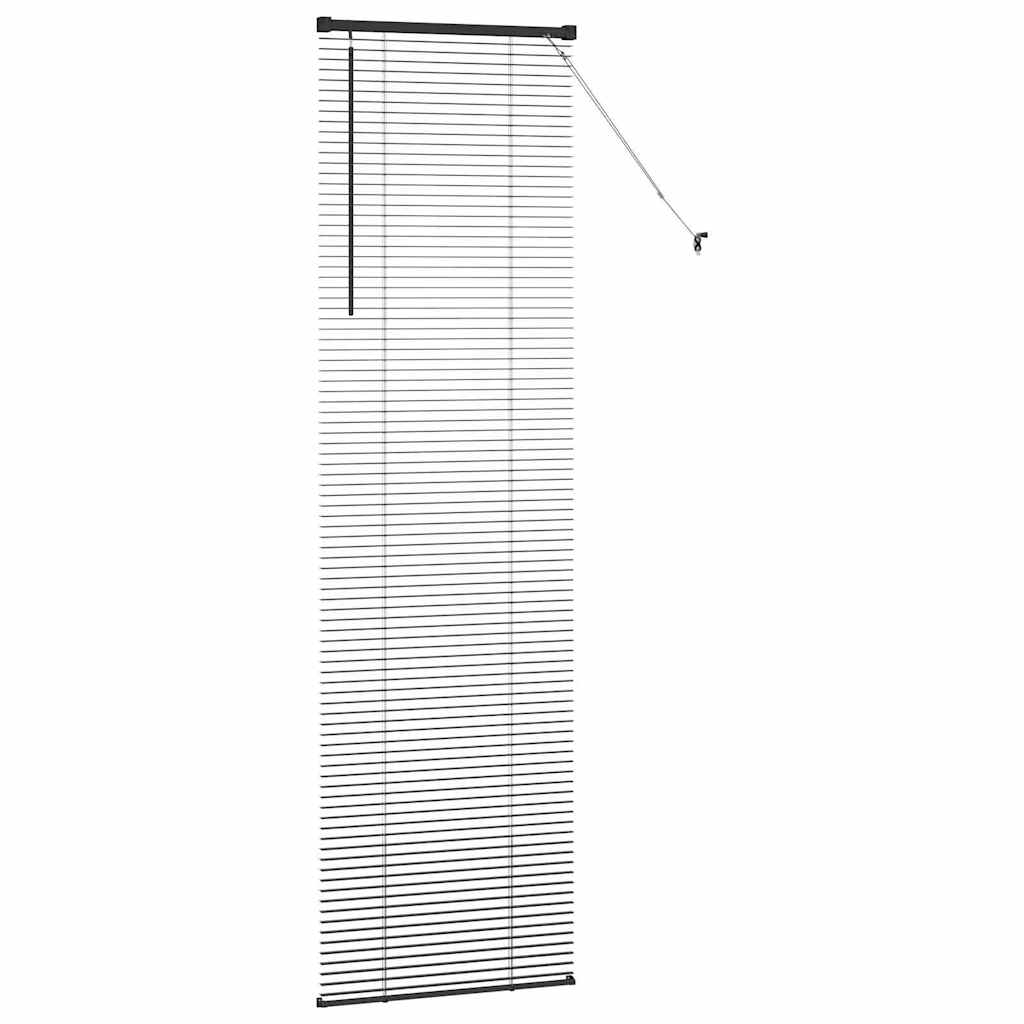 Fensterjalousie mit Vorhängen Schwarz Aluminium