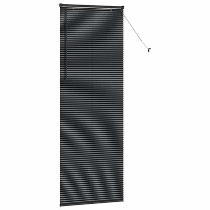 Fensterjalousie mit Vorhängen Schwarz Aluminium