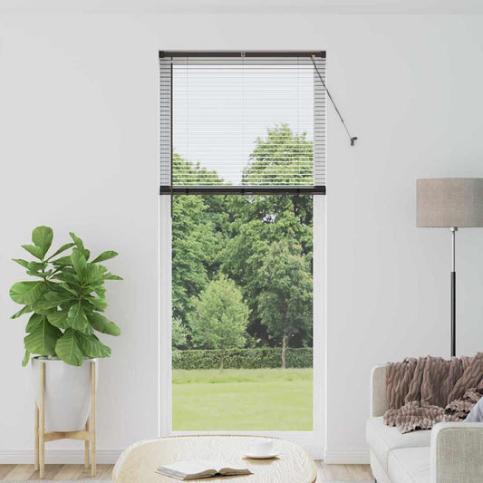 Fensterjalousie mit Vorhängen Schwarz Aluminium
