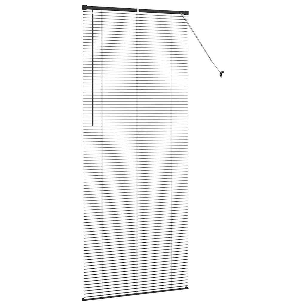 Fensterjalousie mit Vorhängen Schwarz Aluminium