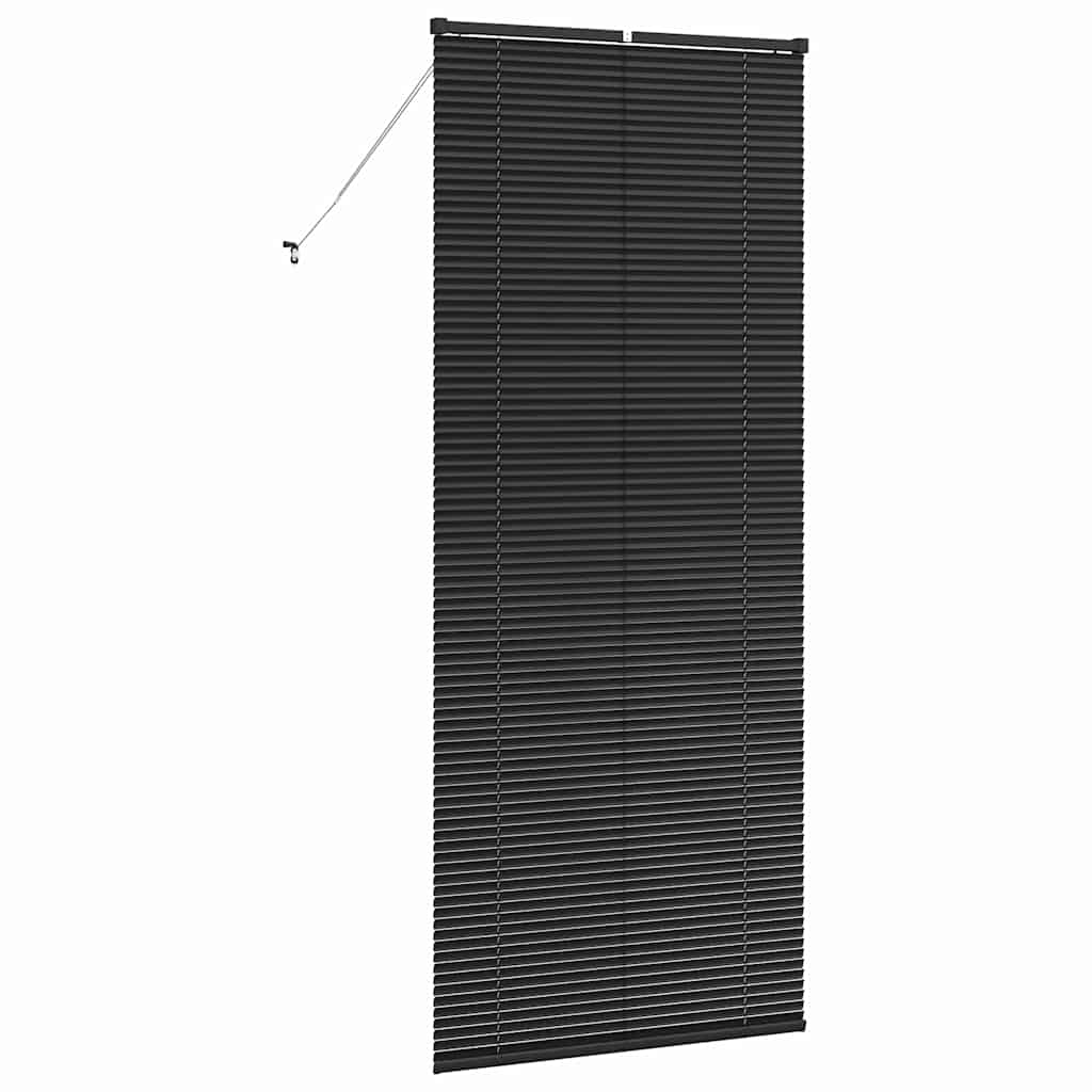 Fensterjalousie mit Vorhängen Schwarz Aluminium