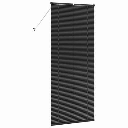 Fensterjalousie mit Vorhängen Schwarz Aluminium