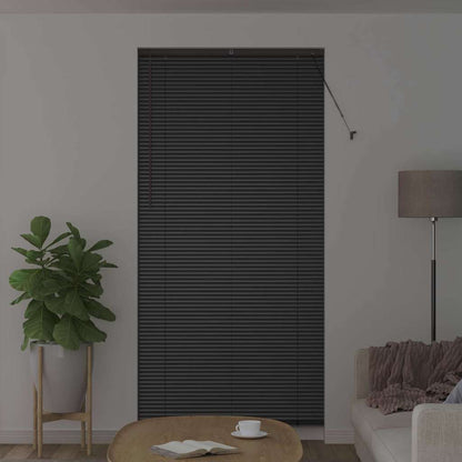 Fensterjalousie mit Vorhängen Schwarz Aluminium
