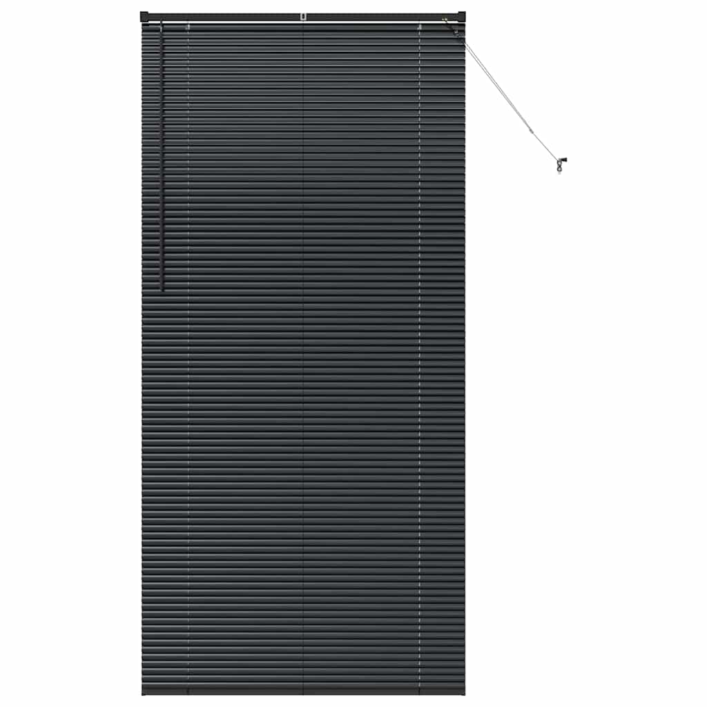 Fensterjalousie mit Vorhängen Schwarz Aluminium