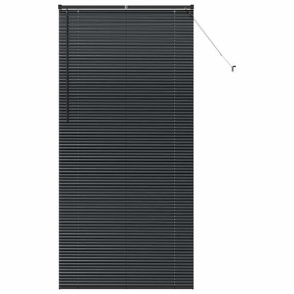 Fensterjalousie mit Vorhängen Schwarz Aluminium