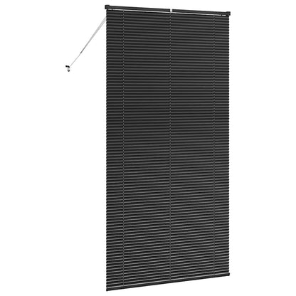 Fensterjalousie mit Vorhängen Schwarz Aluminium