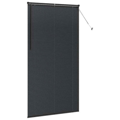Fensterjalousie mit Vorhängen Schwarz Aluminium