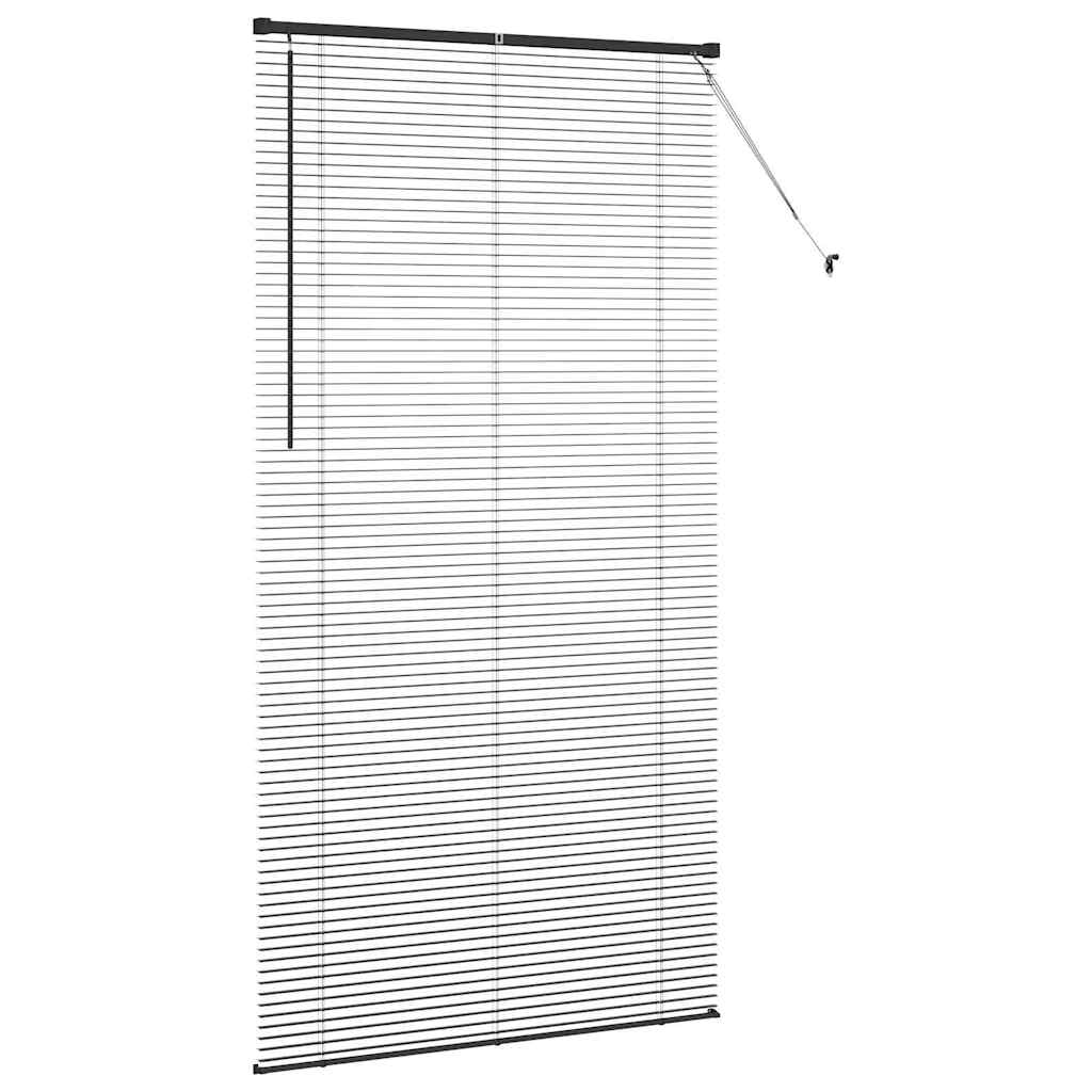 Fensterjalousie mit Vorhängen Schwarz Aluminium