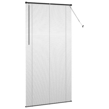 Fensterjalousie mit Vorhängen Schwarz Aluminium