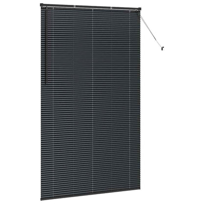 Fensterjalousie mit Vorhängen Schwarz Aluminium
