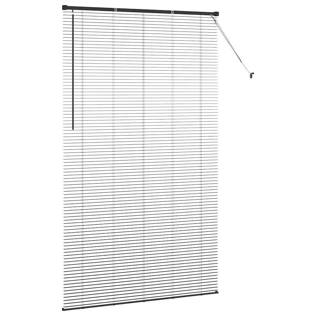Fensterjalousie mit Vorhängen Schwarz Aluminium