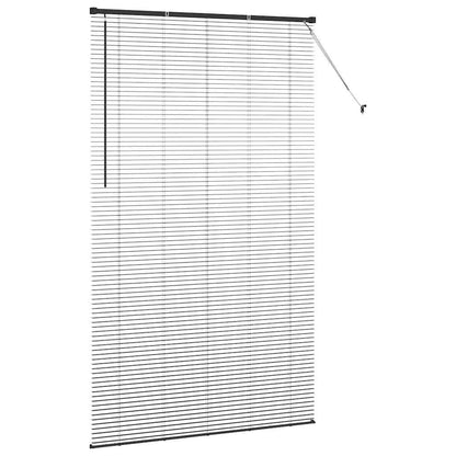 Fensterjalousie mit Vorhängen Schwarz Aluminium