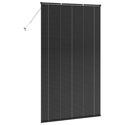 Fensterjalousie mit Vorhängen Schwarz Aluminium