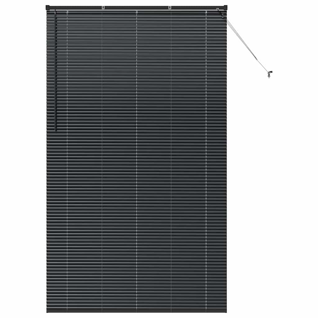 Fensterjalousie mit Vorhängen Schwarz Aluminium