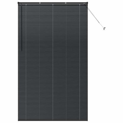Fensterjalousie mit Vorhängen Schwarz Aluminium