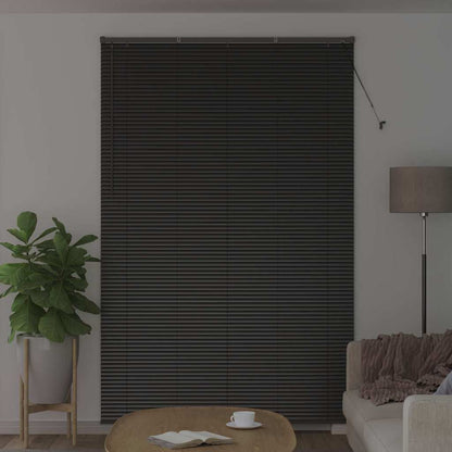 Fensterjalousie mit Vorhängen Schwarz Aluminium