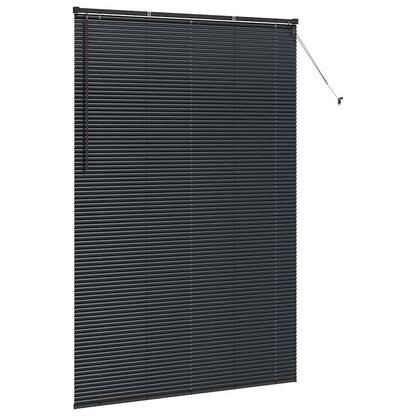 Fensterjalousie mit Vorhängen Schwarz Aluminium