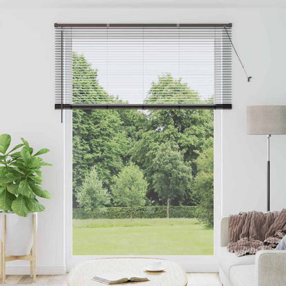 Fensterjalousie mit Vorhängen Schwarz Aluminium