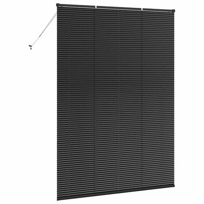 Fensterjalousie mit Vorhängen Schwarz Aluminium