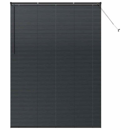 Fensterjalousie mit Vorhängen Schwarz Aluminium