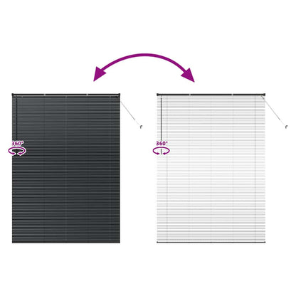 Fensterjalousie mit Vorhängen Schwarz Aluminium