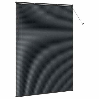 Fensterjalousie mit Vorhängen Schwarz Aluminium