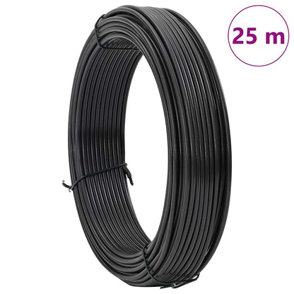 Zaunbindedraht Anthrazit 25 m PVC-beschichteter Stahl