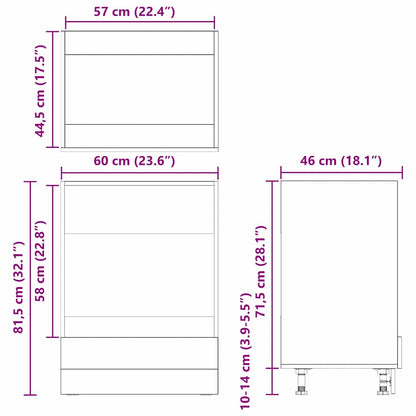 Backofen-Schrank Altholz 60 x 46 x 81.5 cm Holzwerkstoff