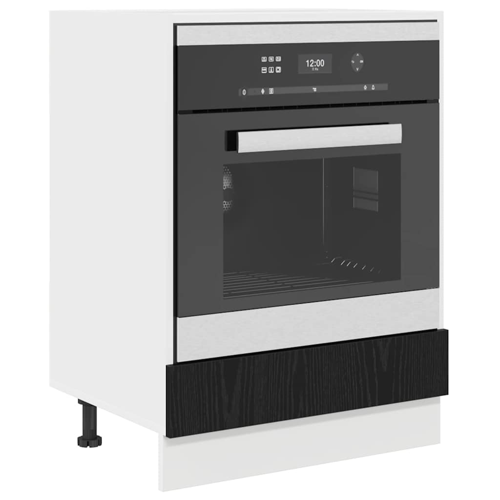 Backofenschrank Riga Schwarz Eichen-Optik 60 x 46 x 81,5 cm