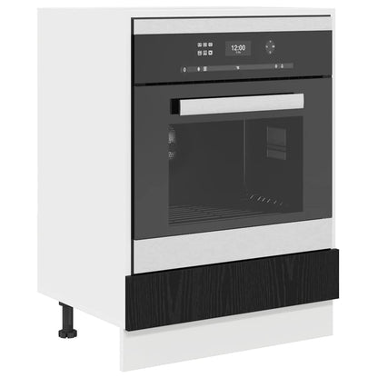 Backofenschrank Riga Schwarz Eichen-Optik 60 x 46 x 81,5 cm