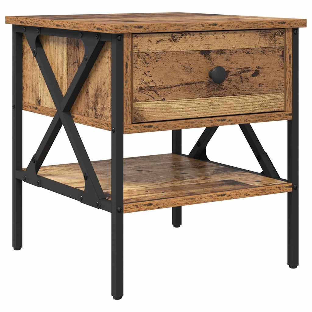 Nachttisch 2 pcs Altholz 40 x 42 x 45 cm Schichtholz und Metall