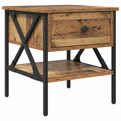 Nachttisch 2 pcs Altholz 40 x 42 x 45 cm Schichtholz und Metall