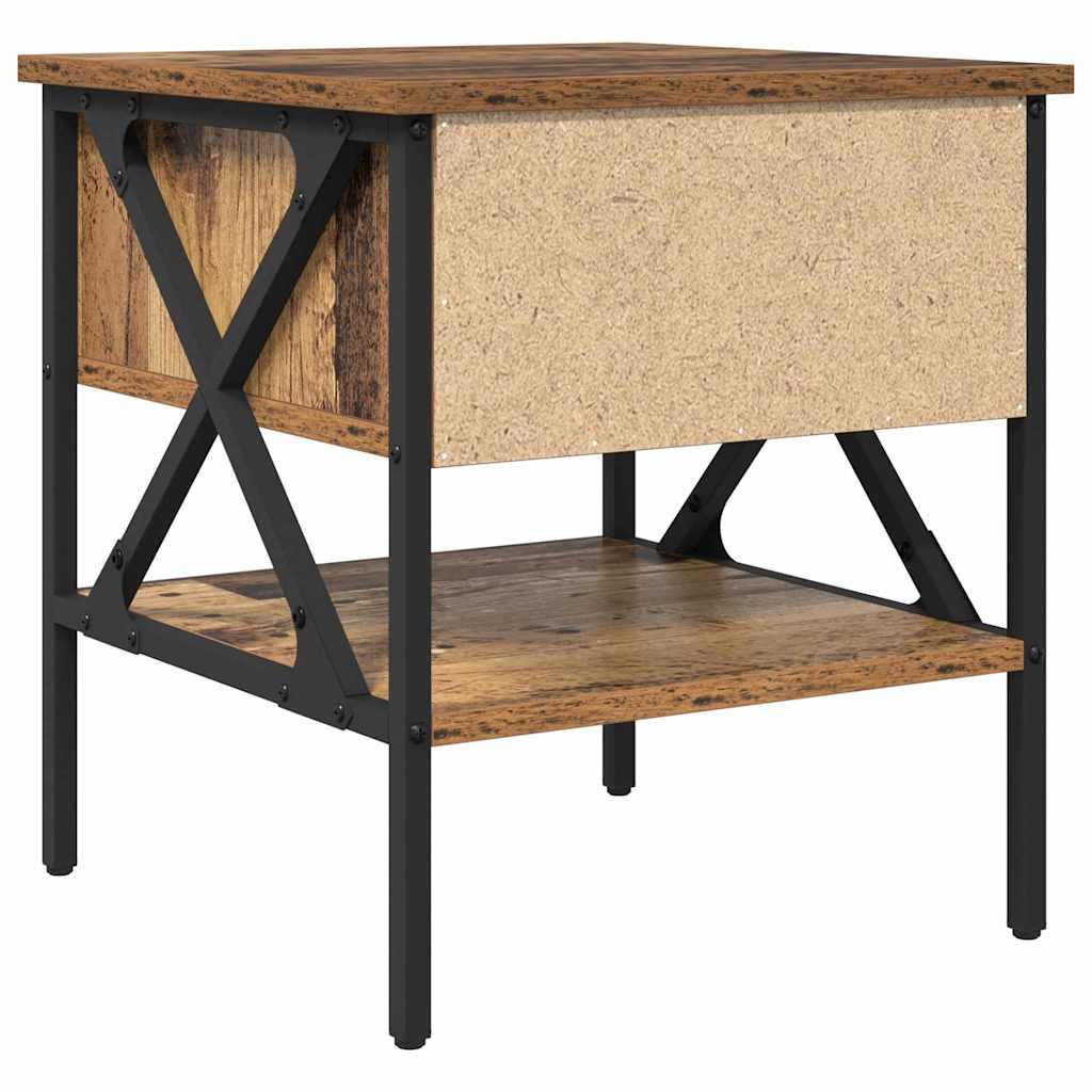 Nachttisch 2 pcs Altholz 40 x 42 x 45 cm Schichtholz und Metall
