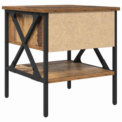 Nachttisch 2 pcs Altholz 40 x 42 x 45 cm Schichtholz und Metall