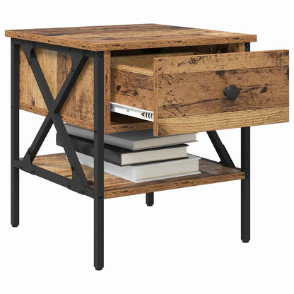 Nachttisch 2 pcs Altholz 40 x 42 x 45 cm Schichtholz und Metall