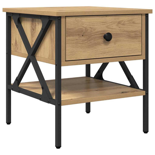 Nachttisch mit Schubladen Eiche handwerklich 40 x 42 x 45 cm