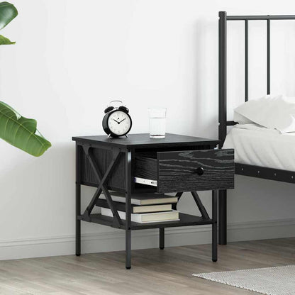 Nachttisch mit Schubladen 2 pcs Schwarze Eiche 40 x 42 x 45 cm