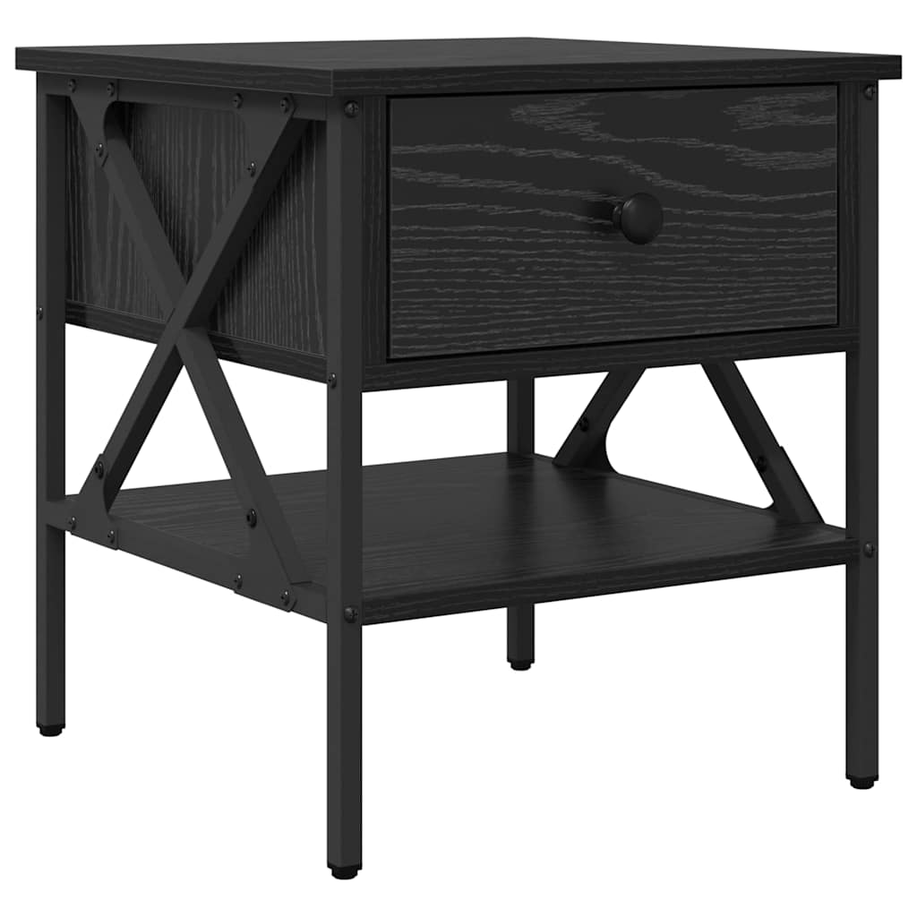 Nachttisch mit Schubladen 2 pcs Schwarze Eiche 40 x 42 x 45 cm