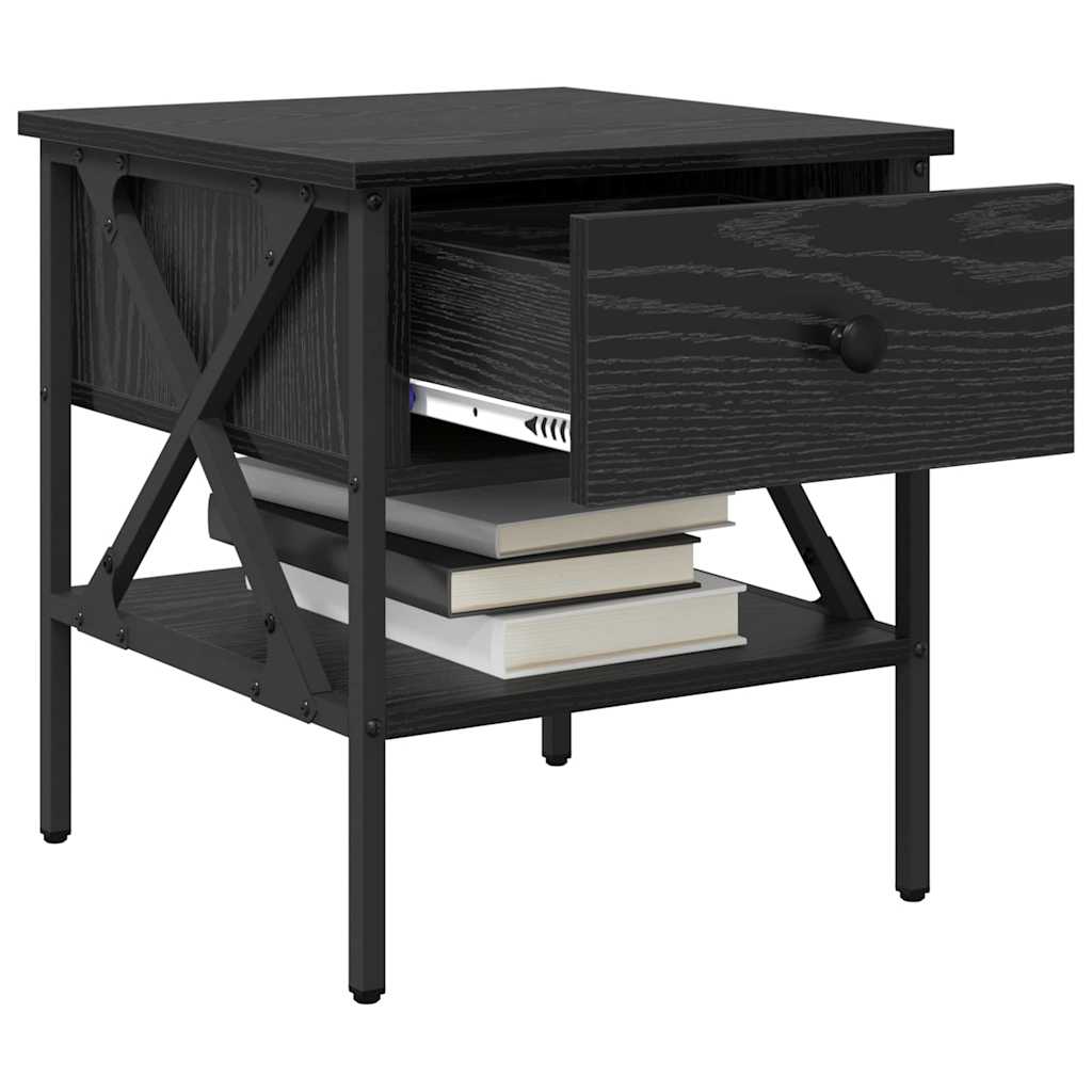 Nachttisch mit Schubladen 2 pcs Schwarze Eiche 40 x 42 x 45 cm