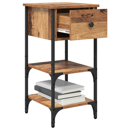 Nachttisch Altholz 34 x 36 x 70 cm Schichtholz und Metall