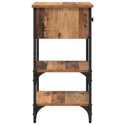 Nachttisch Altholz 34 x 36 x 70 cm Schichtholz und Metall
