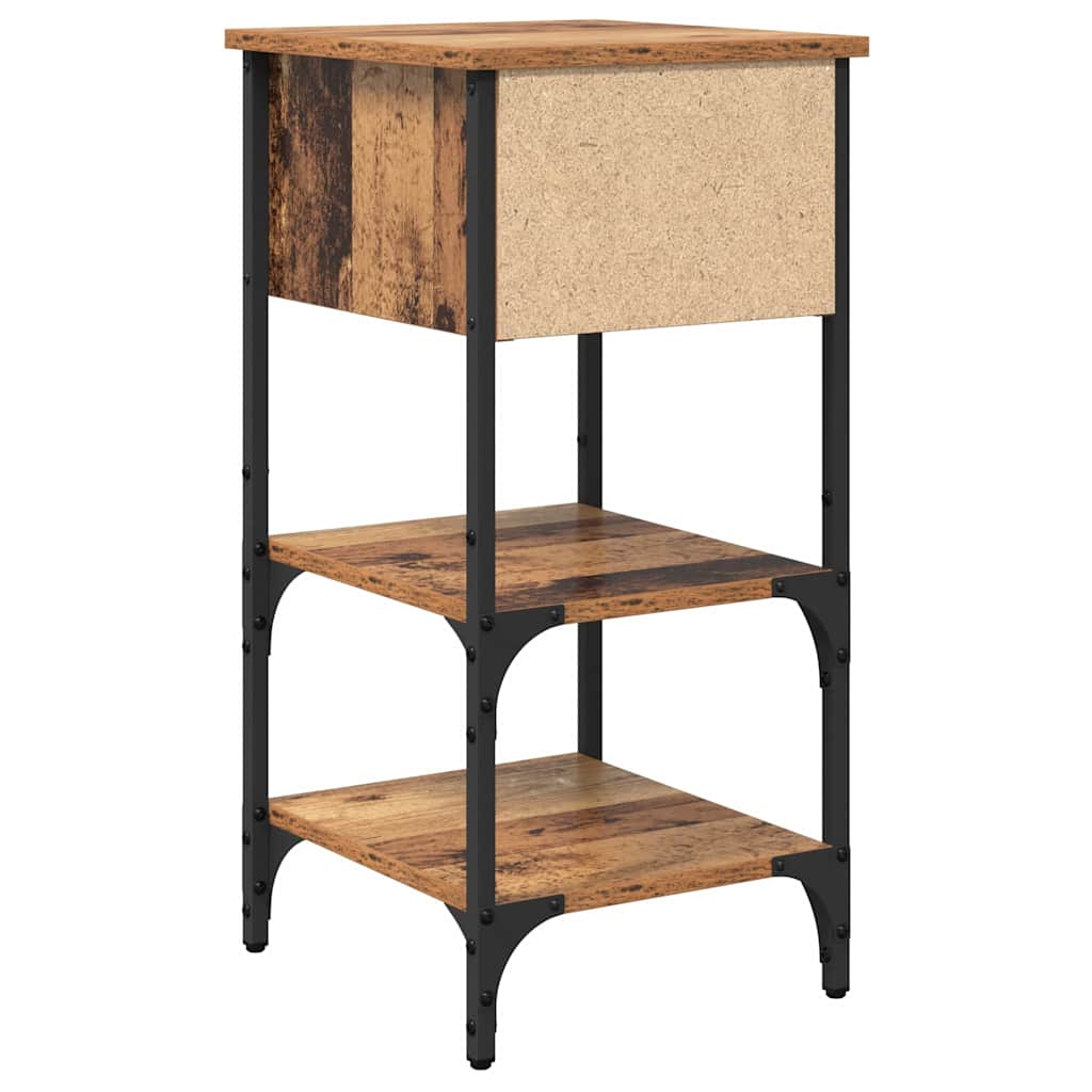 Nachttisch 2 pcs Altholz 34 x 36 x 70 cm Schichtholz und Metall