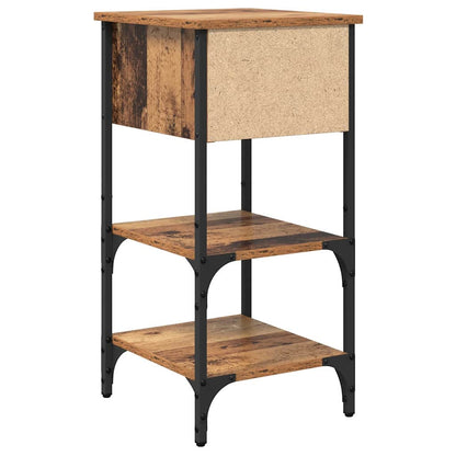 Nachttisch 2 pcs Altholz 34 x 36 x 70 cm Schichtholz und Metall