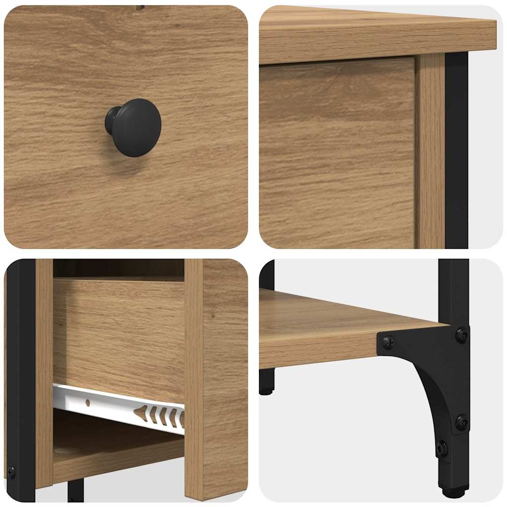 Nachttisch 2 pcs Eiche handwerklich 34 x 36 x 70 cm