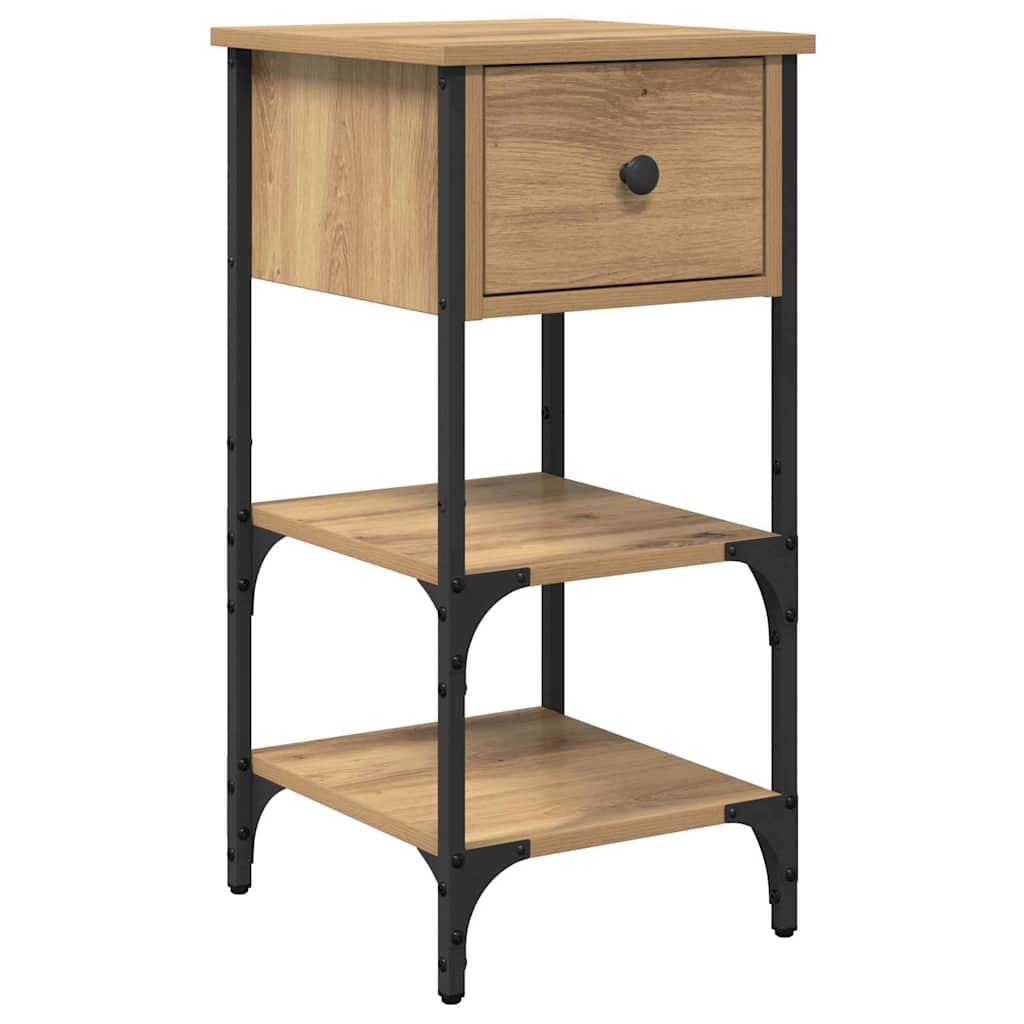 Nachttisch 2 pcs Eiche handwerklich 34 x 36 x 70 cm