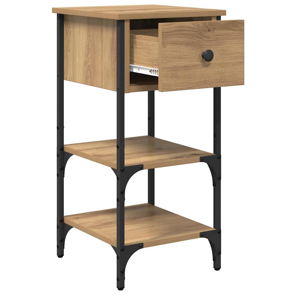Nachttisch 2 pcs Eiche handwerklich 34 x 36 x 70 cm