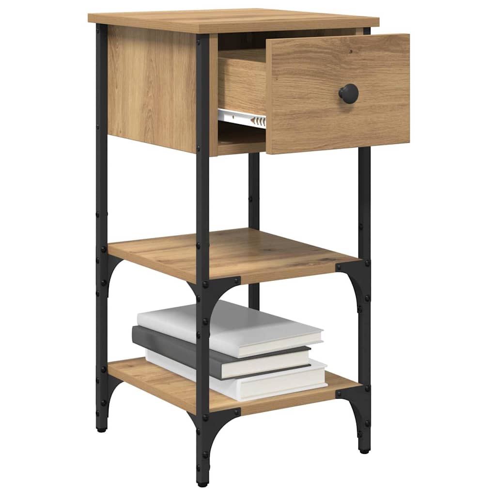 Nachttisch 2 pcs Eiche handwerklich 34 x 36 x 70 cm