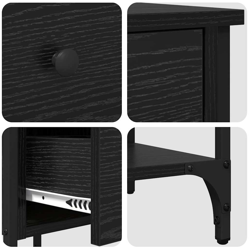 Nachttisch mit Schubladen 2 pcs Schwarze Eiche 34 x 36 x 70 cm