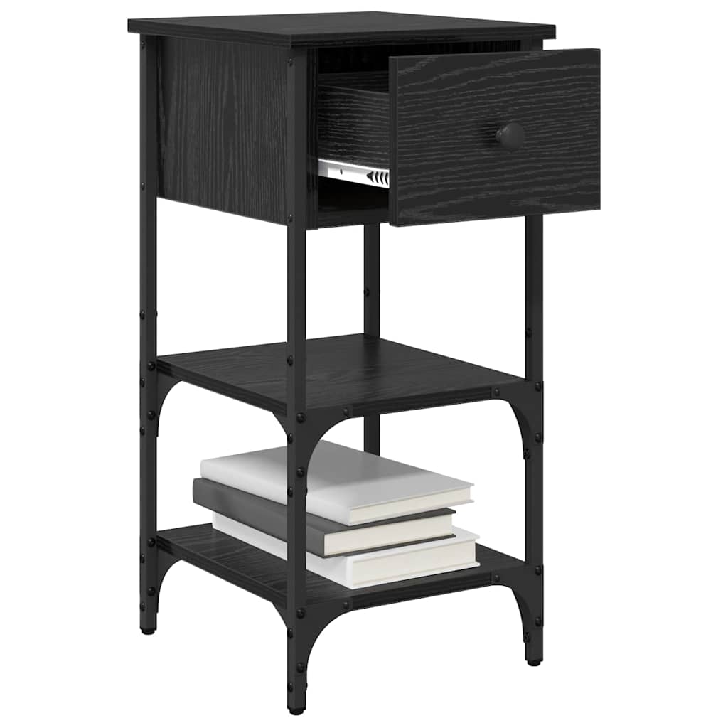 Nachttisch mit Schubladen 2 pcs Schwarze Eiche 34 x 36 x 70 cm